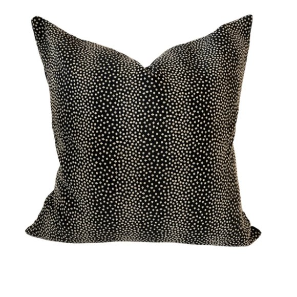 2PC 20" Black Luxury Decorative Polka Dot Cushion Throw Pillow Covers - Picture 1 of 5